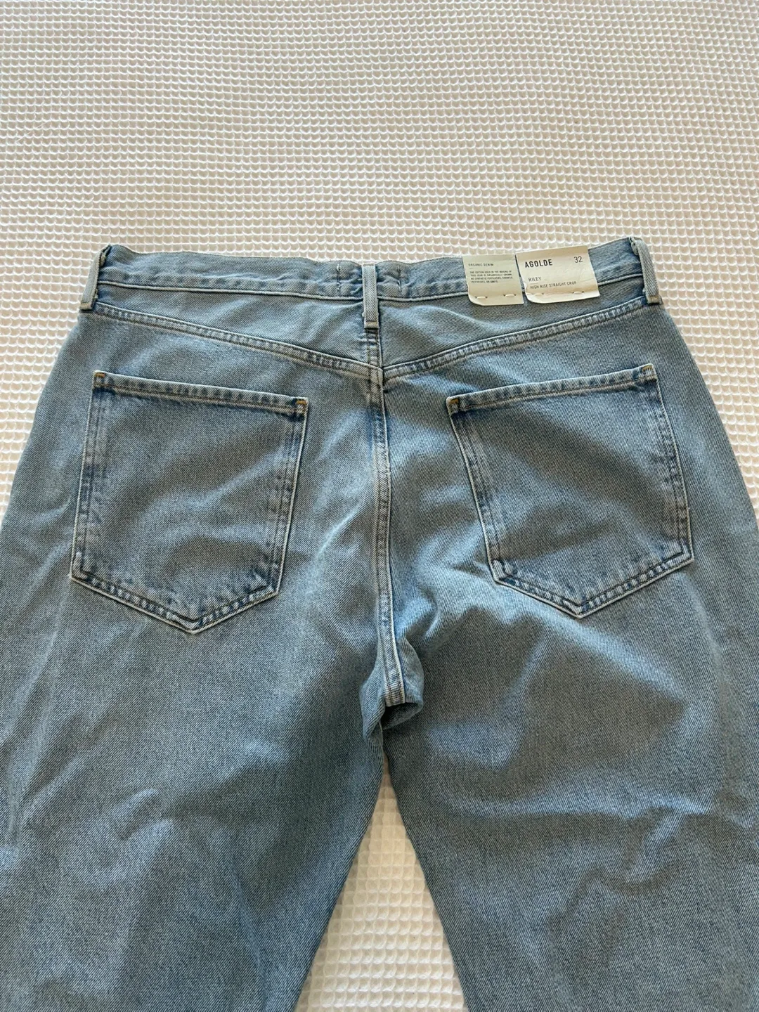 New agolde size 32 Riley High Rise Straight Crop Jeans Dimension image indicator(7)