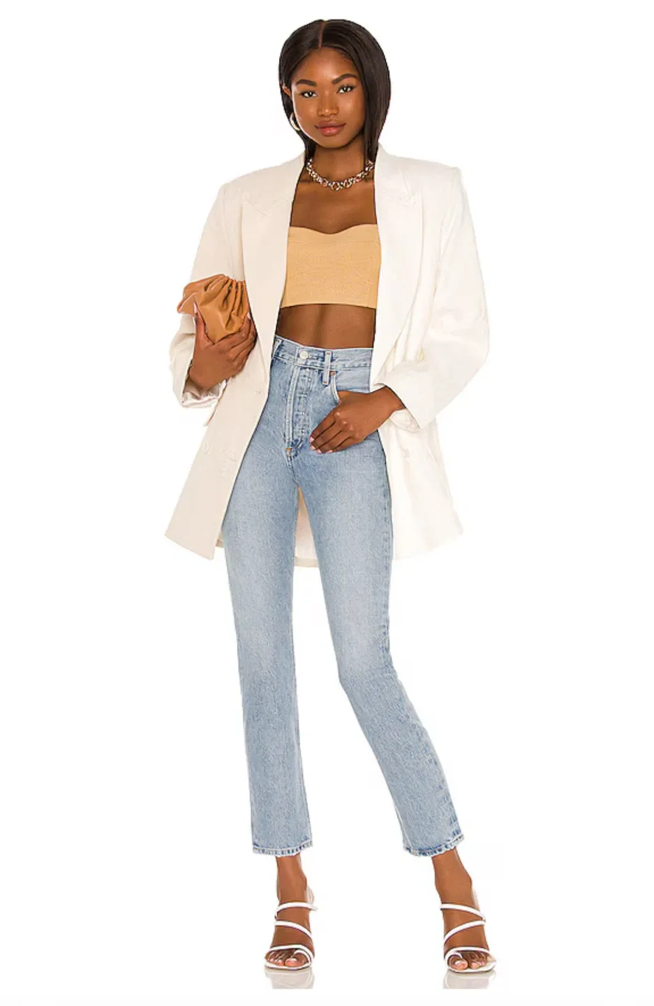 New agolde size 32 Riley High Rise Straight Crop Jeans Dimension image indicator(9)