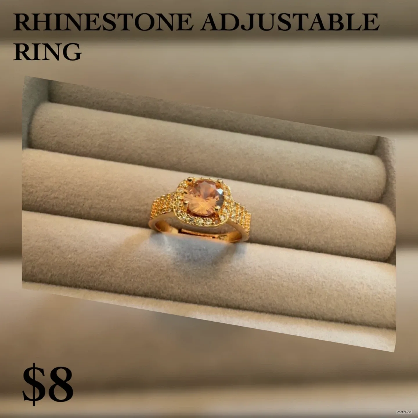 Rhinestone Adjustable Ring image indicator(3)