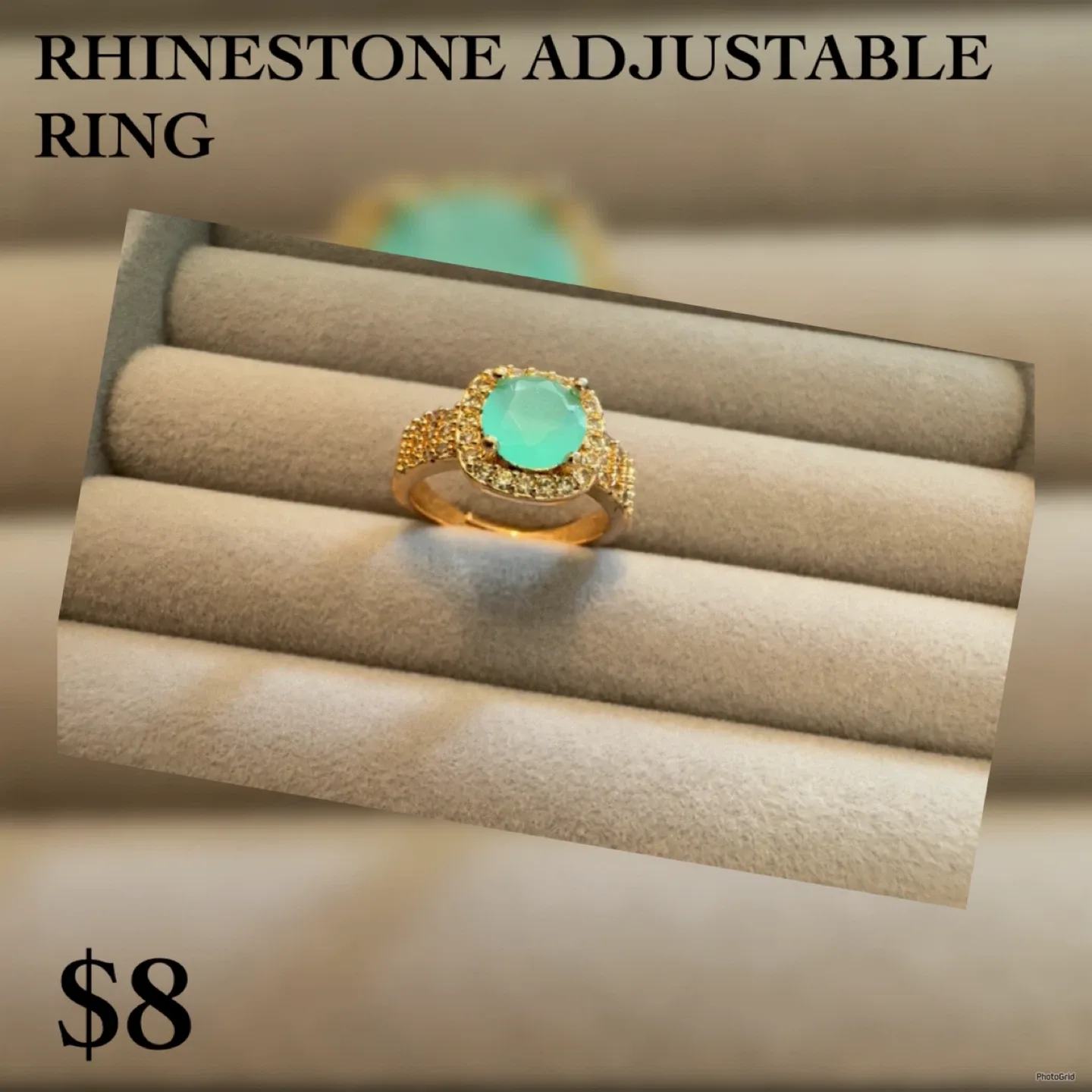 Rhinestone Adjustable Ring image indicator(2)