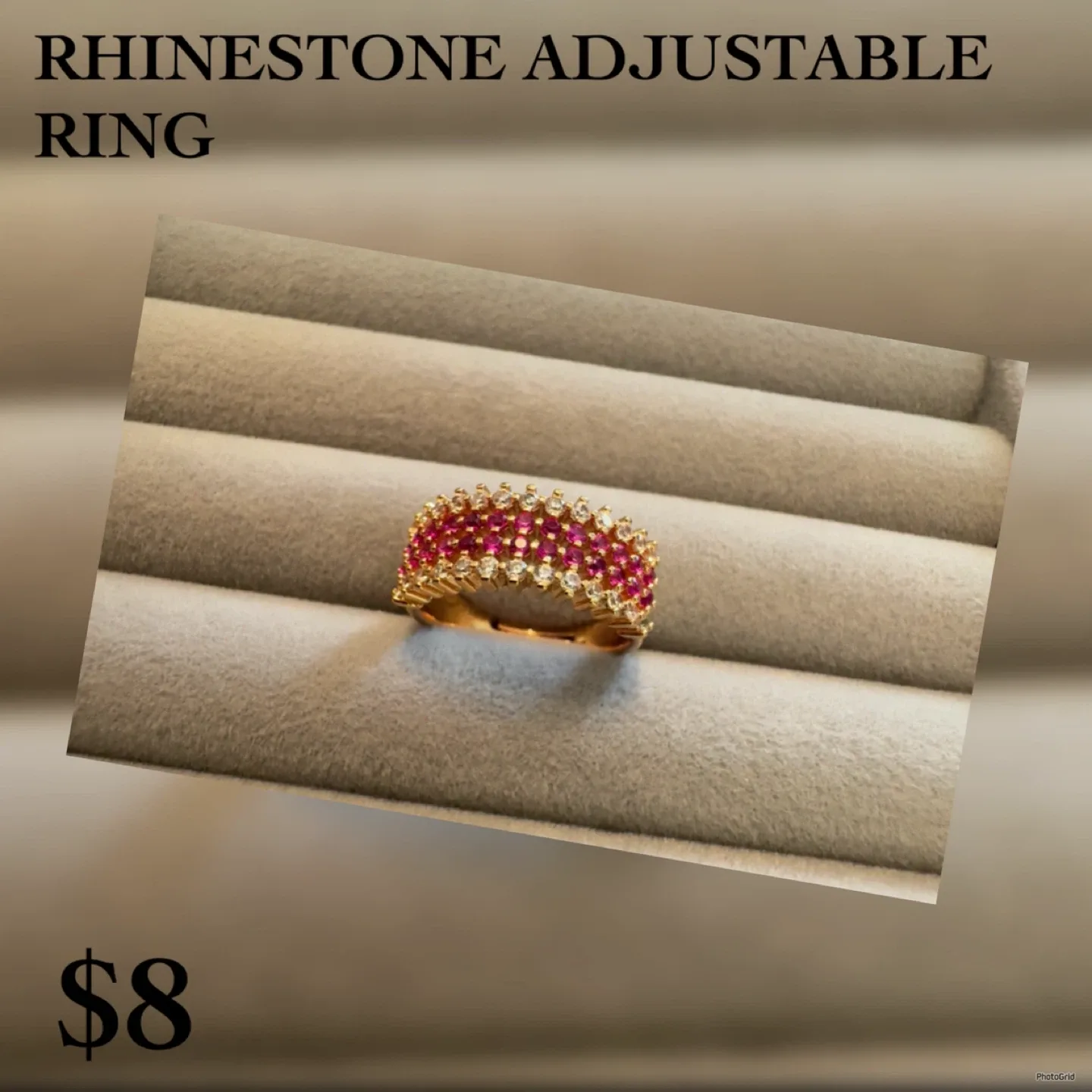Rhinestone Adjustable Ring image indicator(4)