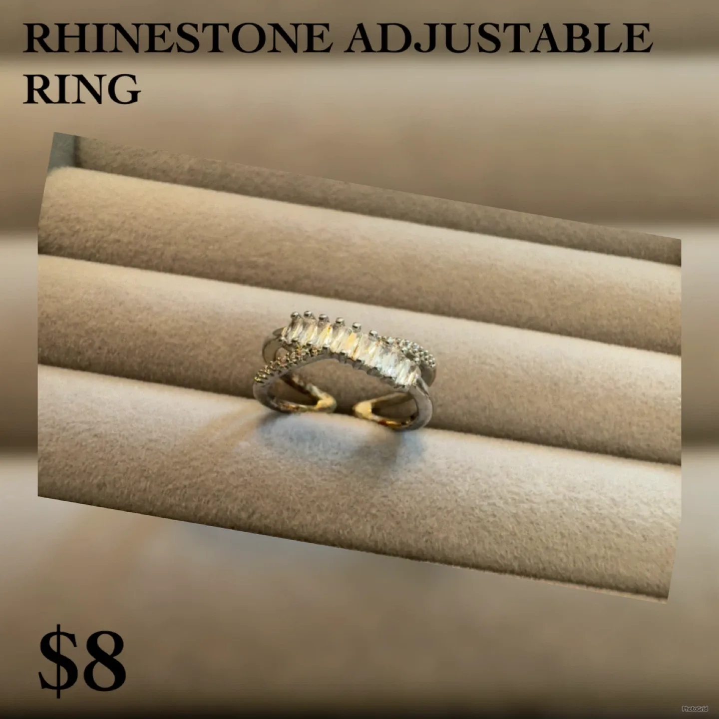 Rhinestone Adjustable Ring image indicator(6)