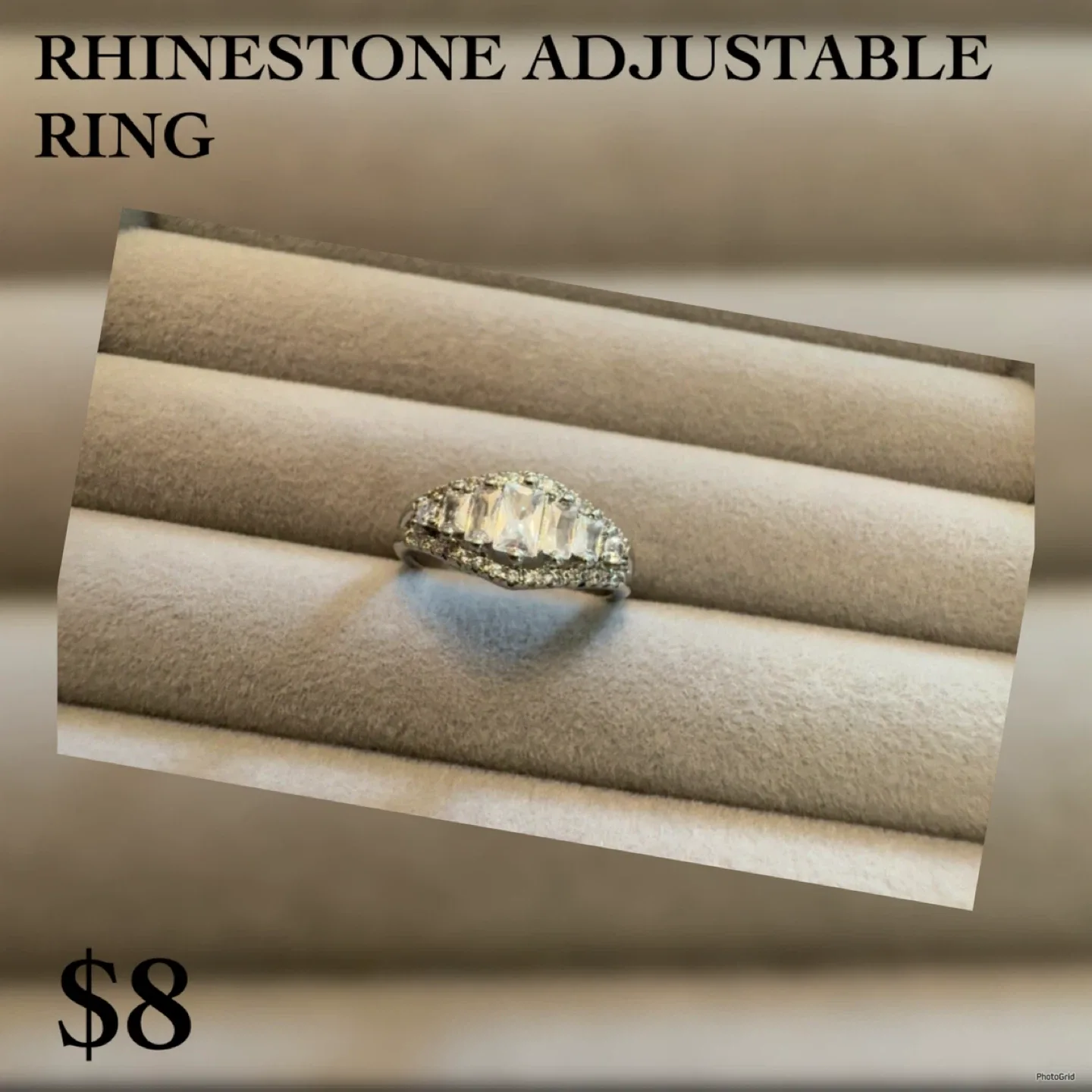 Rhinestone Adjustable Ring image indicator(7)
