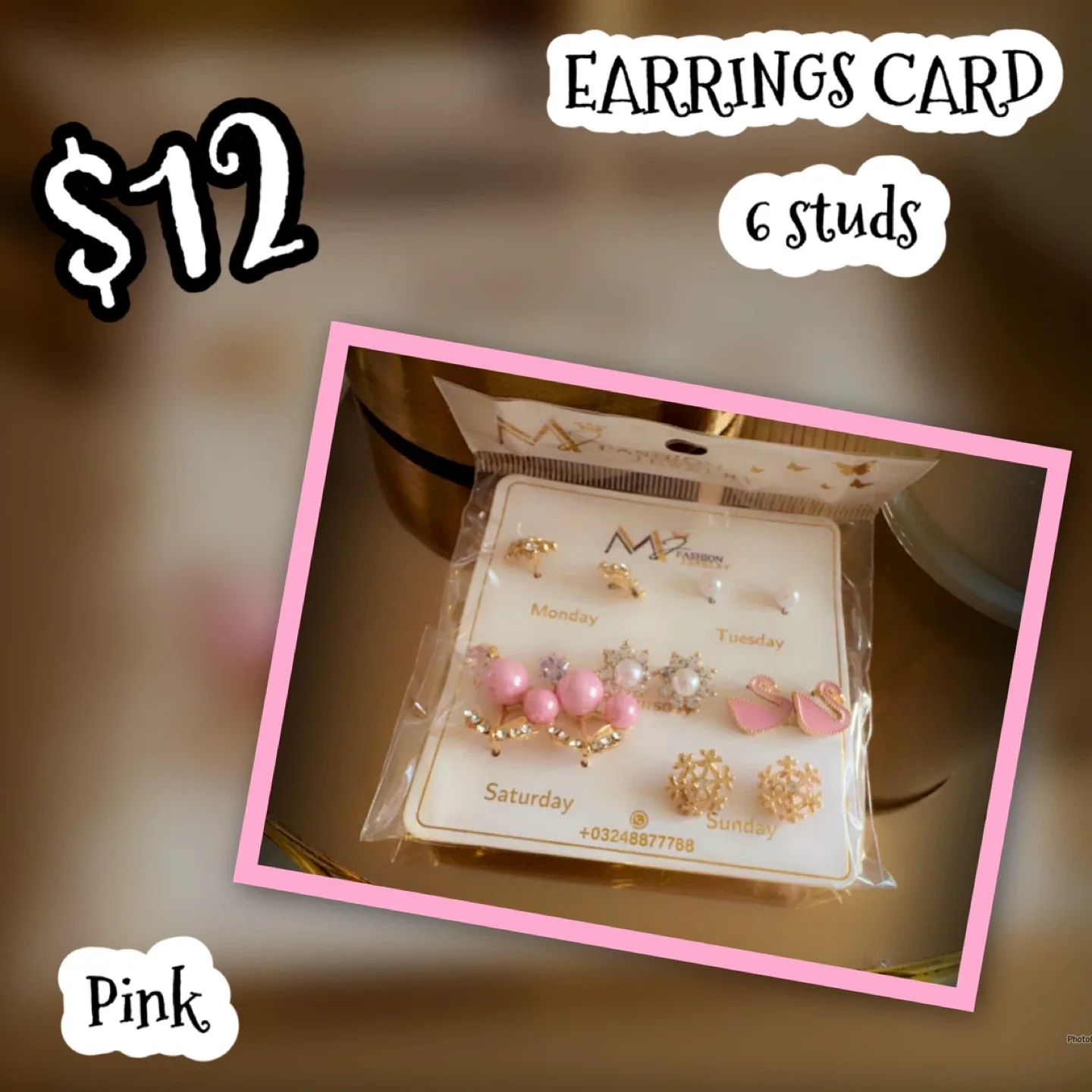Earrings card, 6 studs image indicator(6)