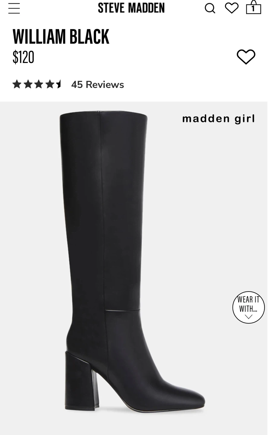 Steve Madden William Black Boots