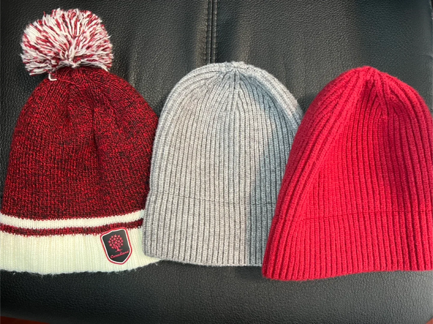Canadiana Knit Beanies - Red, Grey, Maroon thumbnail