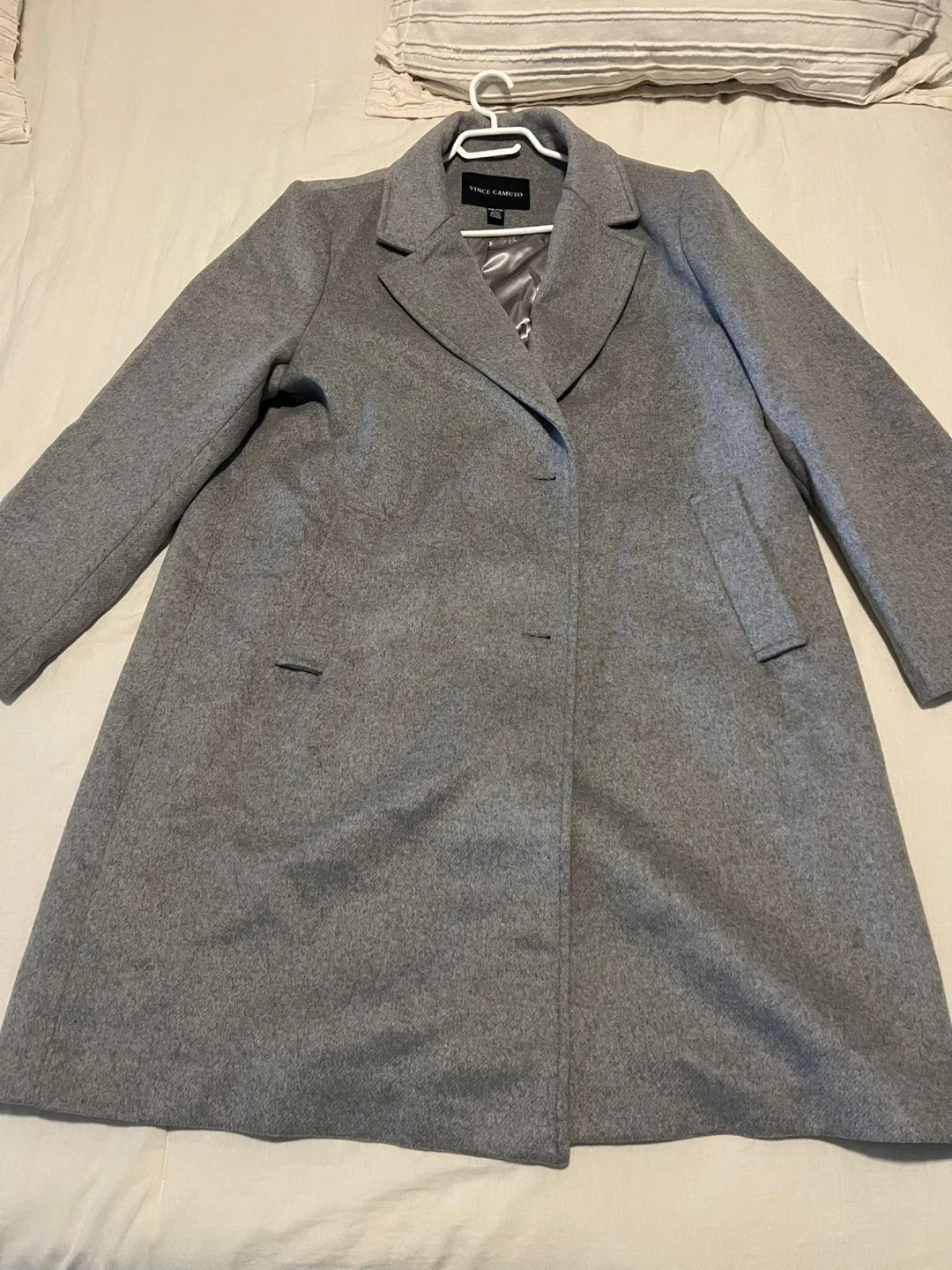 Vince Camuto Grey Wool Blend Coat - XXL thumbnail