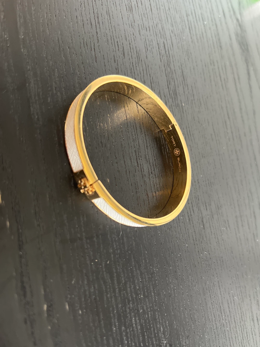 Tory Burch Bangle Bracelet - Gold and White
