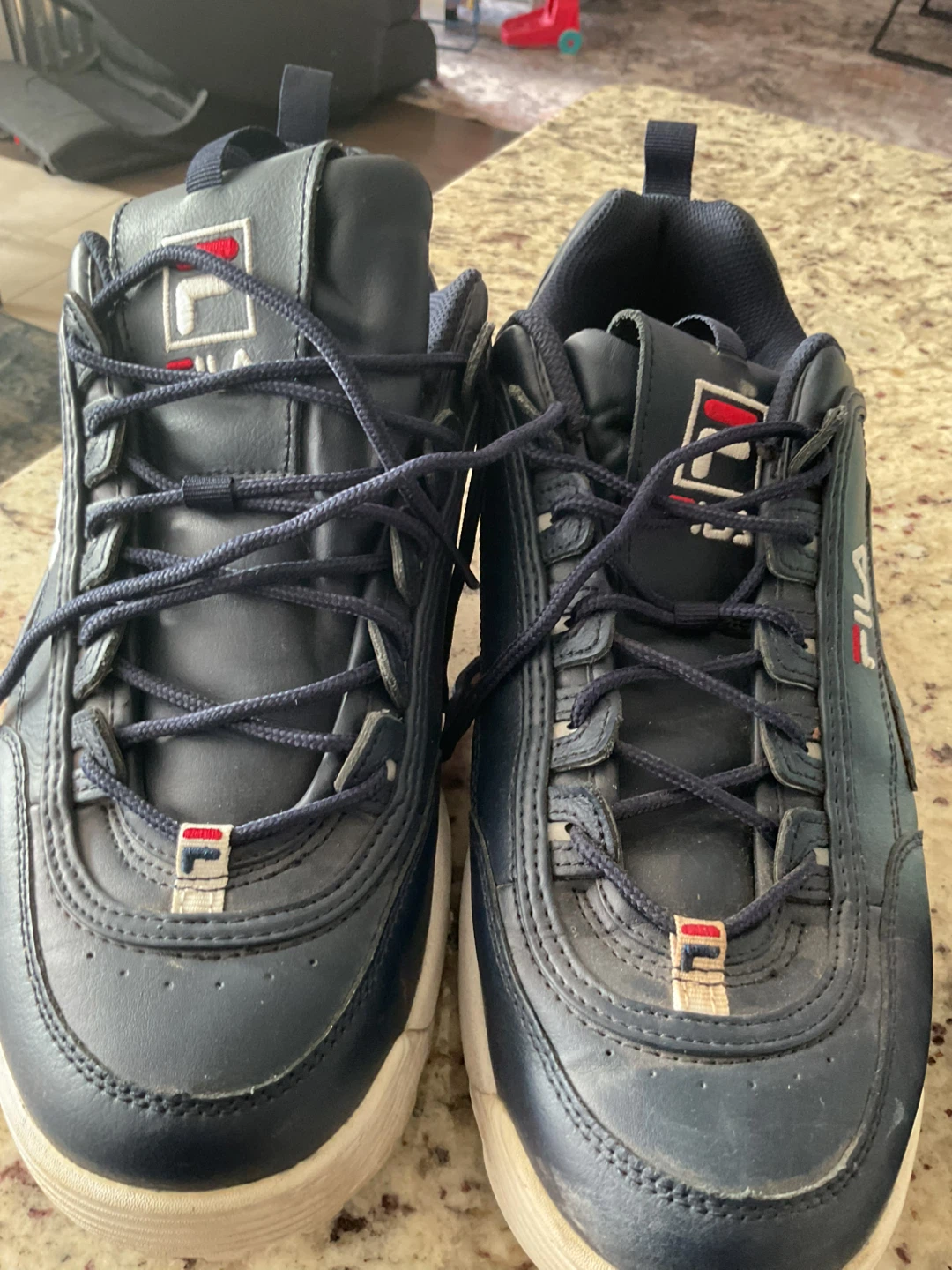 Fila Disruptor Shoes - Navy/Red