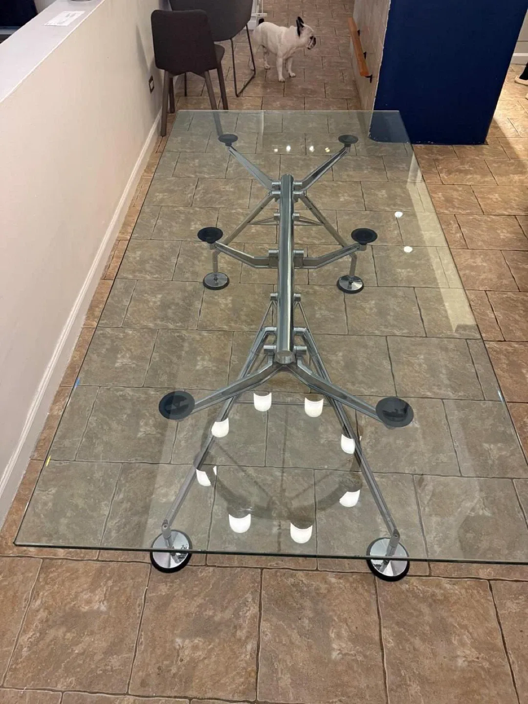 Glass Top Dining Table with Chrome Legs image indicator(2)