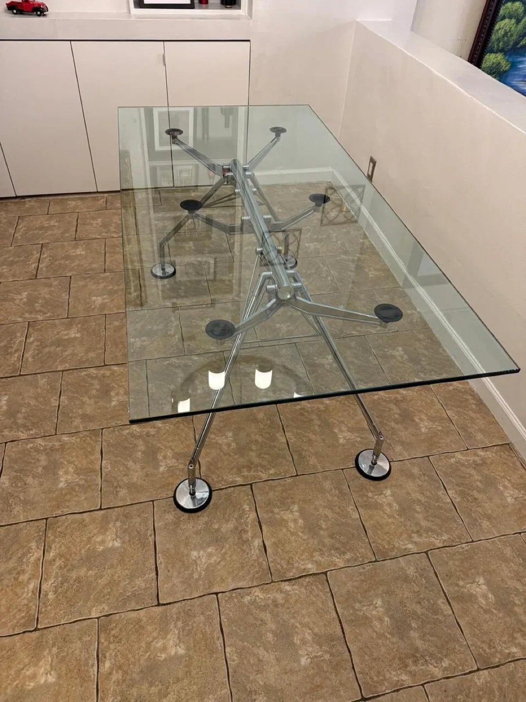 Glass Top Dining Table with Chrome Legs image indicator(3)