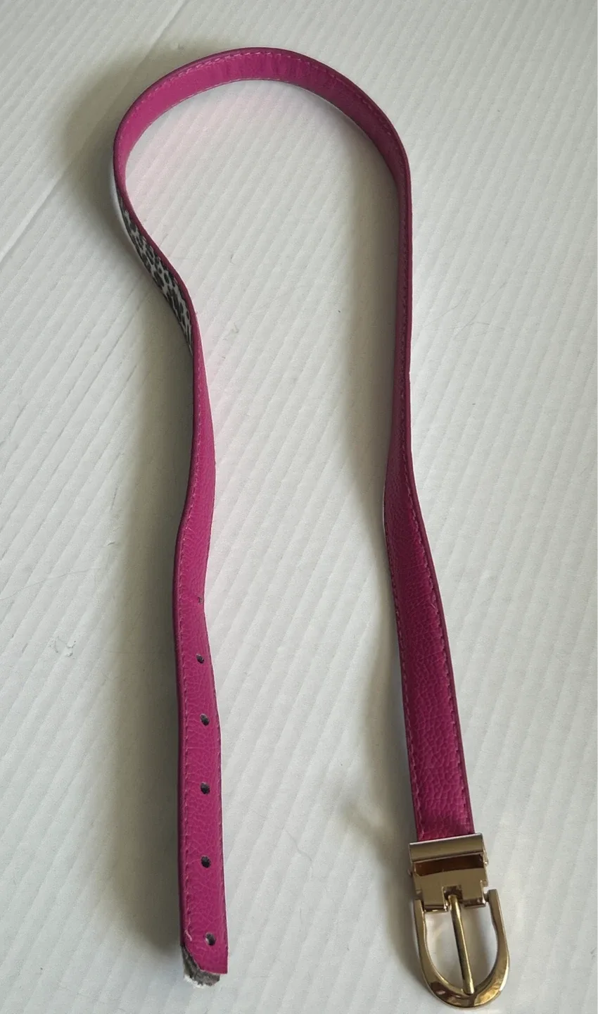 Pink & Leopard Print Reversible Belt thumbnail
