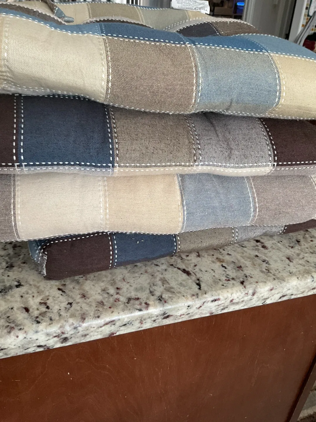 Set of 4 Plaid Chair Cushions image indicator(4)