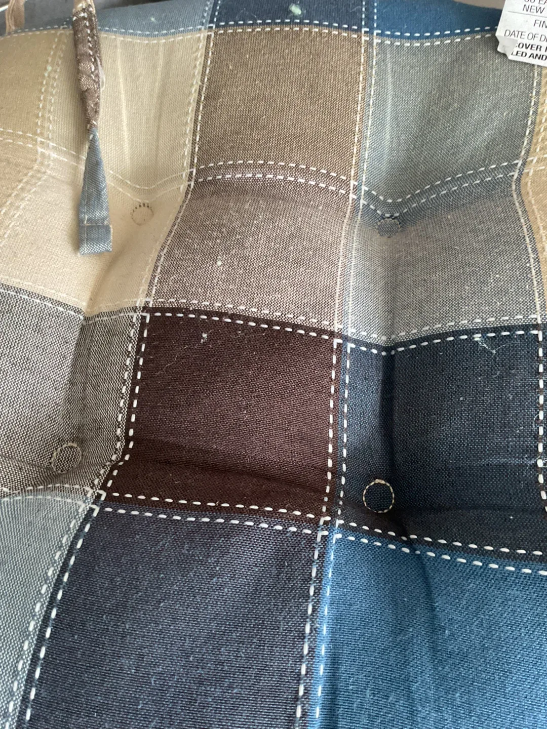 Set of 4 Plaid Chair Cushions image indicator(3)