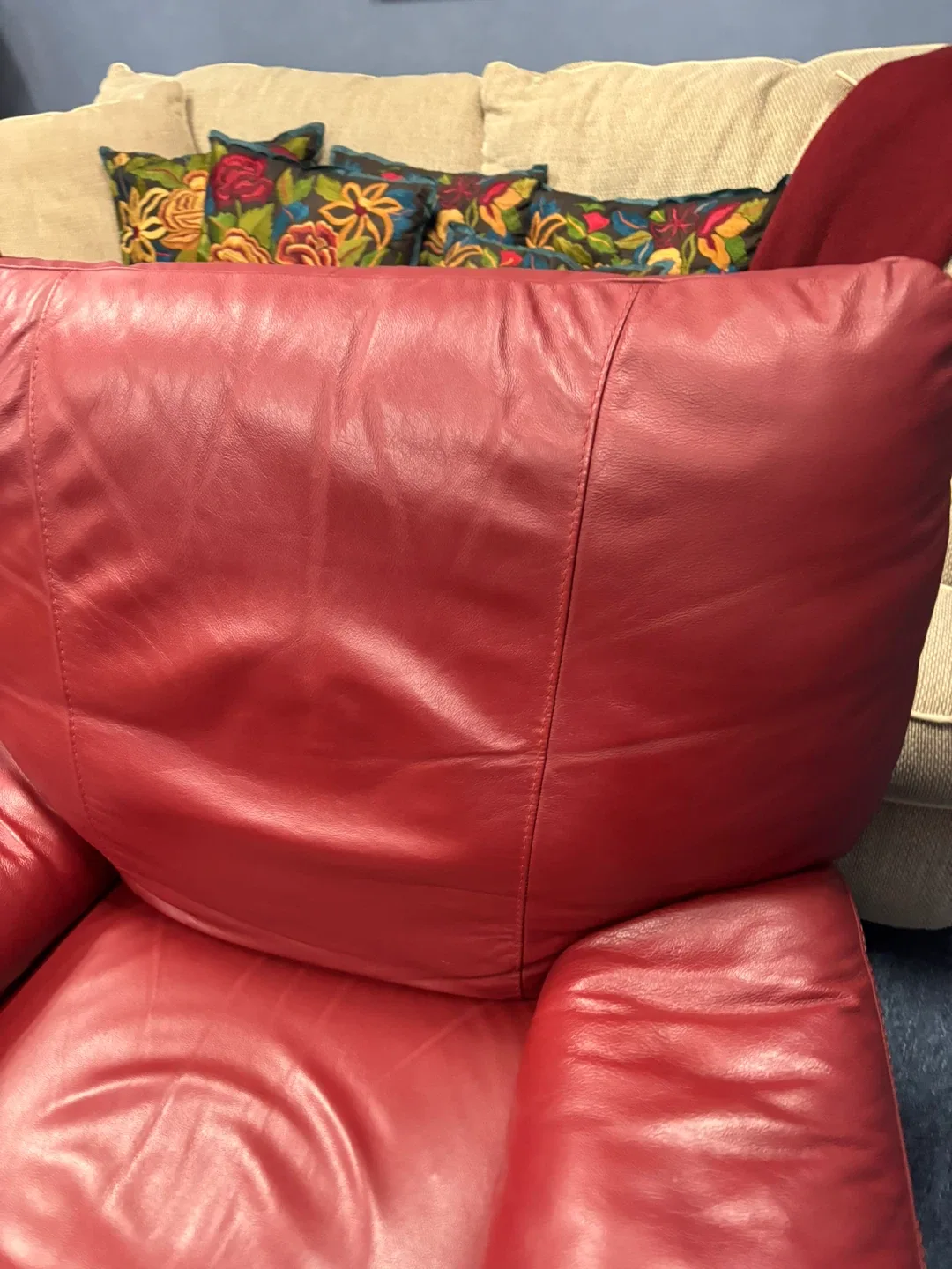 Red Leather Recliner Chair set of 2 image indicator(6)