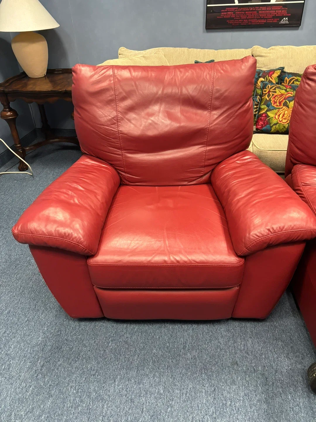 Red Leather Recliner Chair set of 2 image indicator(9)