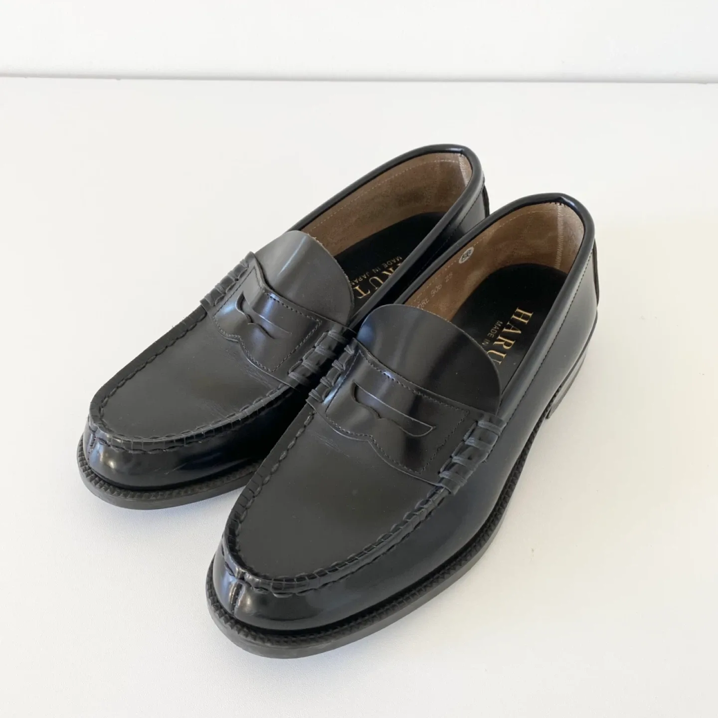Haruta Black Leather Loafers thumbnail