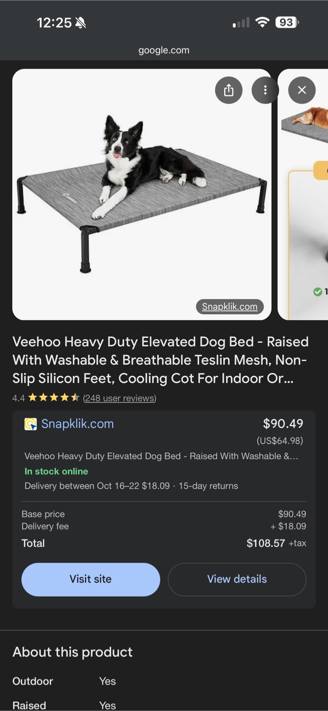 Veehoo Heavy Duty Elevated Dog Bed