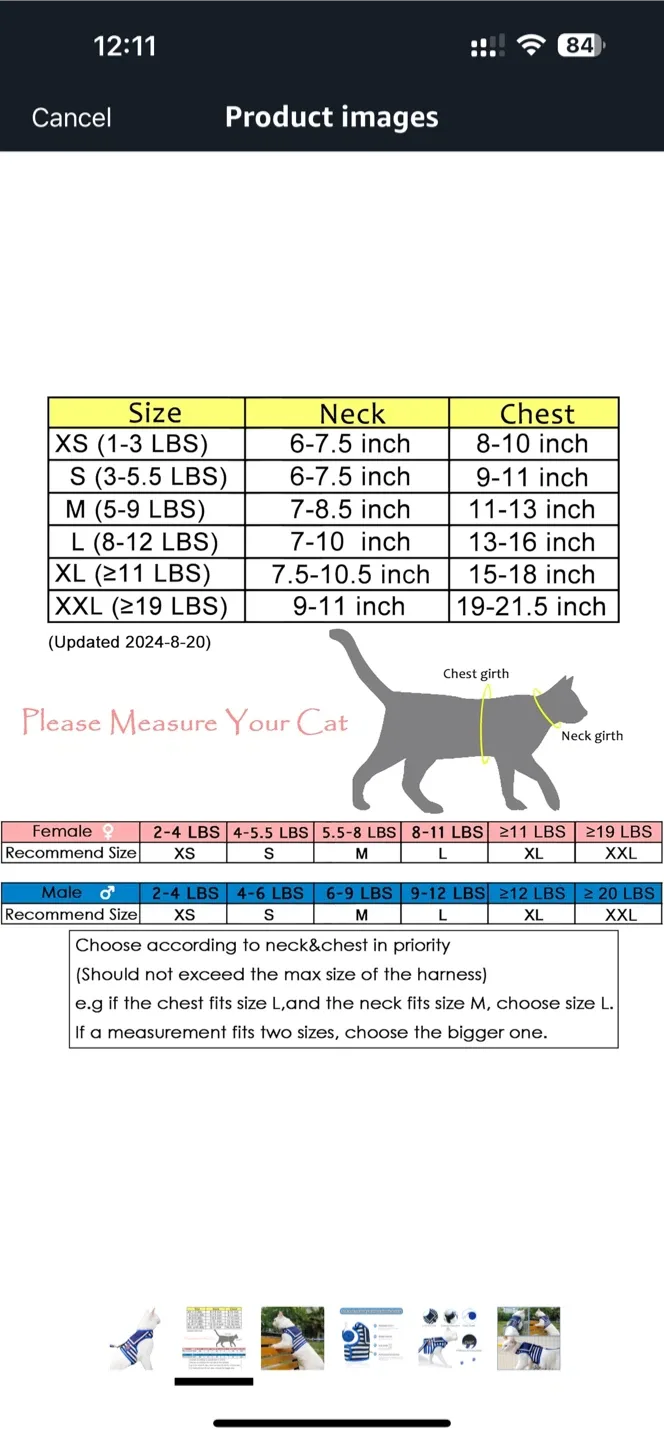 Cat Harness with Leash - Sailor Outfit, Blue & White image indicator(2)
