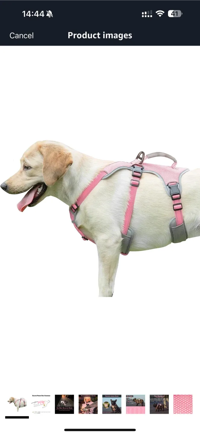 HUNTCOO Pink Dog Harness, Size L image indicator(3)