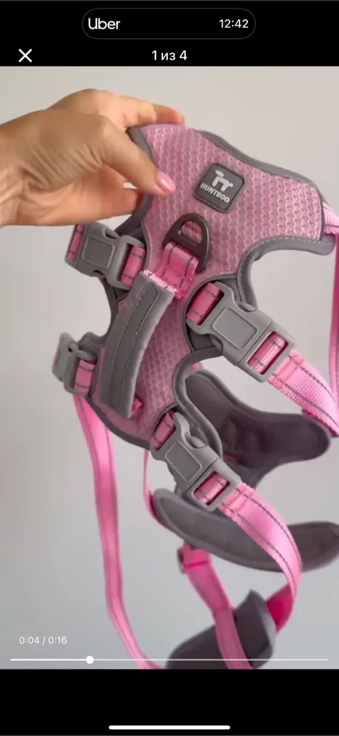 HUNTCOO Pink Dog Harness, Size L image indicator(4)