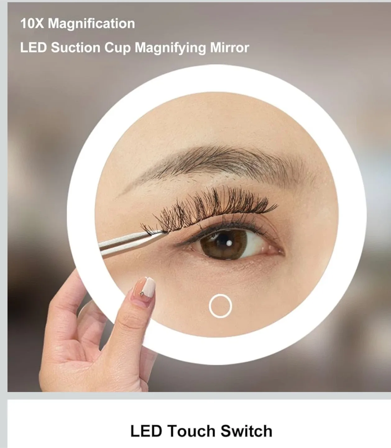 10X Magnification LED Suction Cup Magnifying Mirror image indicator(4)