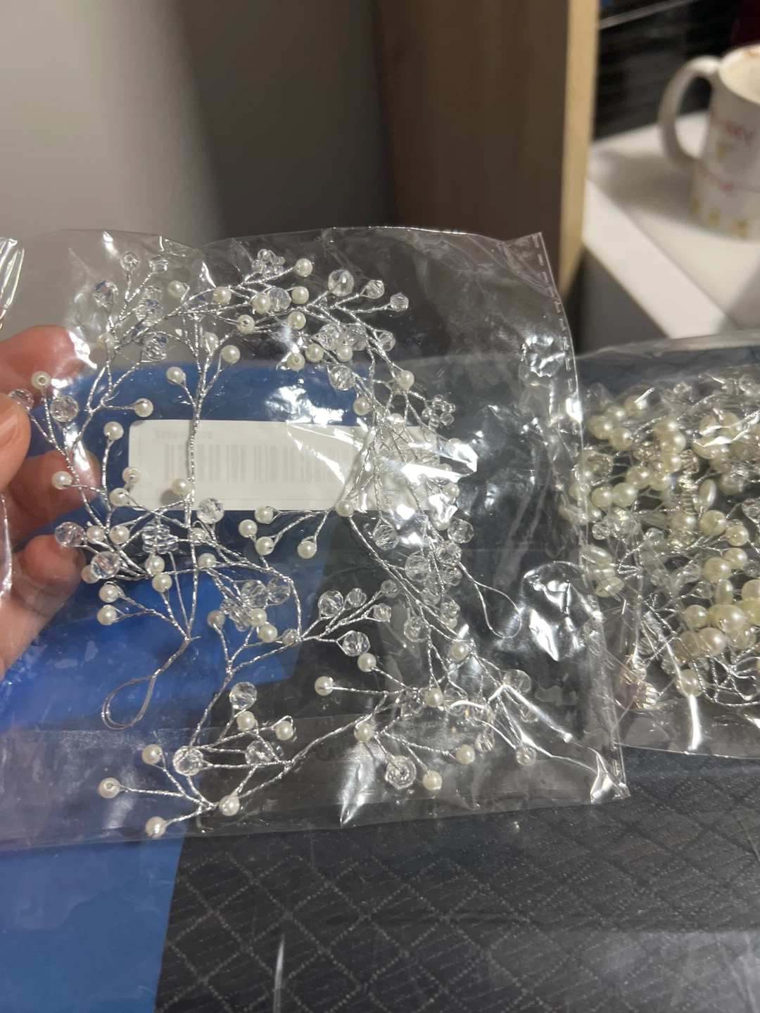 New Pearl & Crystal Hair Vine Headpiece