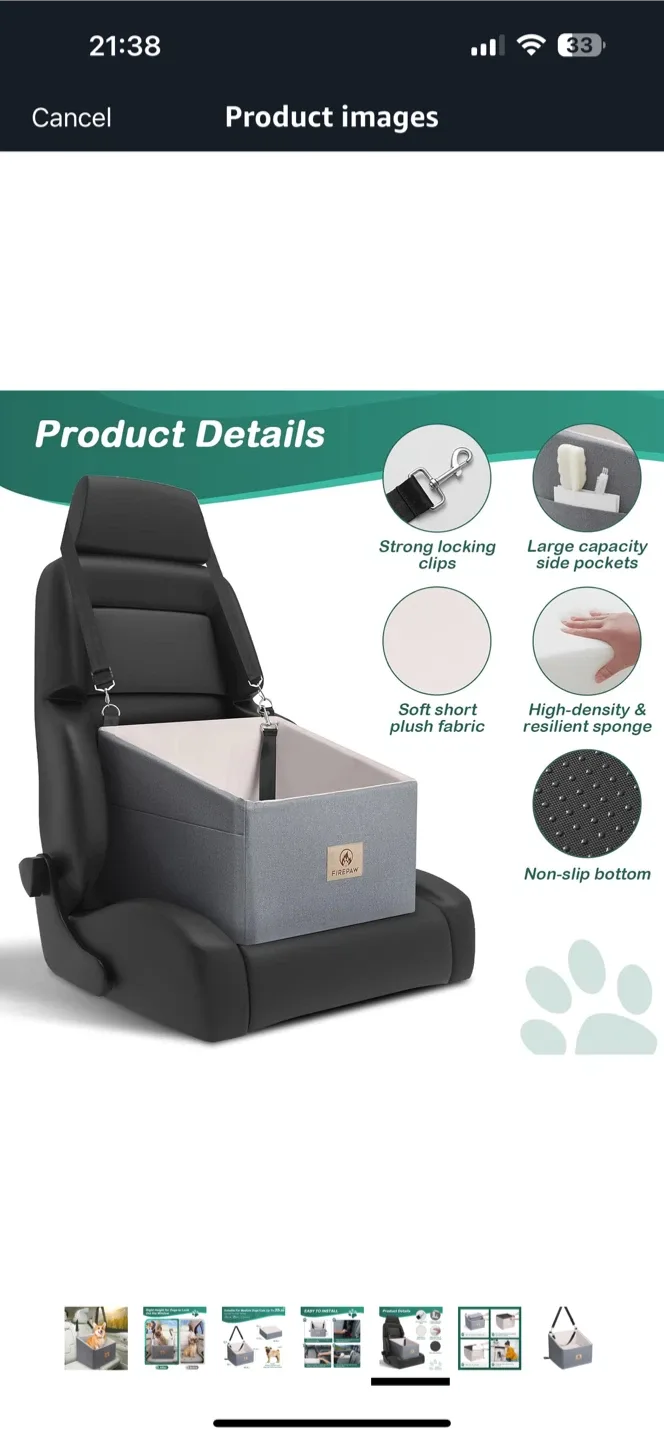 Firepaw Dog Car Seat - Grey image indicator(3)
