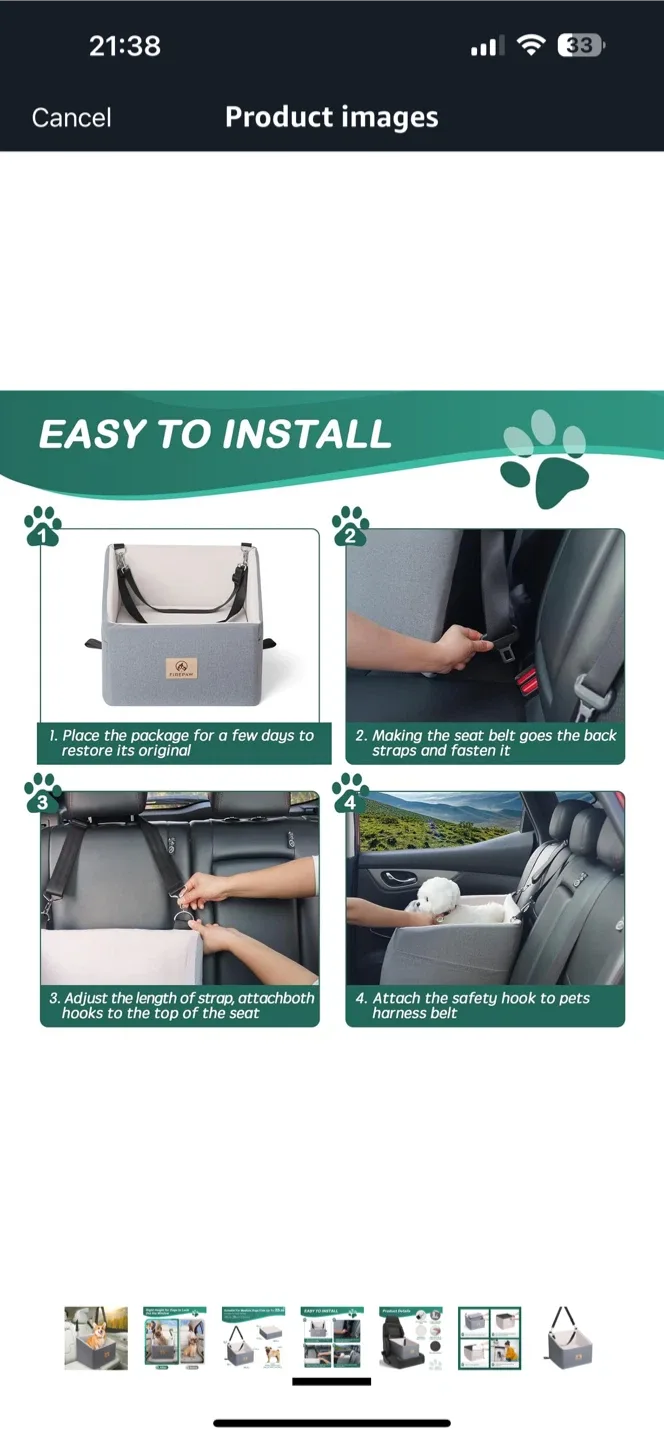 Firepaw Dog Car Seat - Grey image indicator(2)