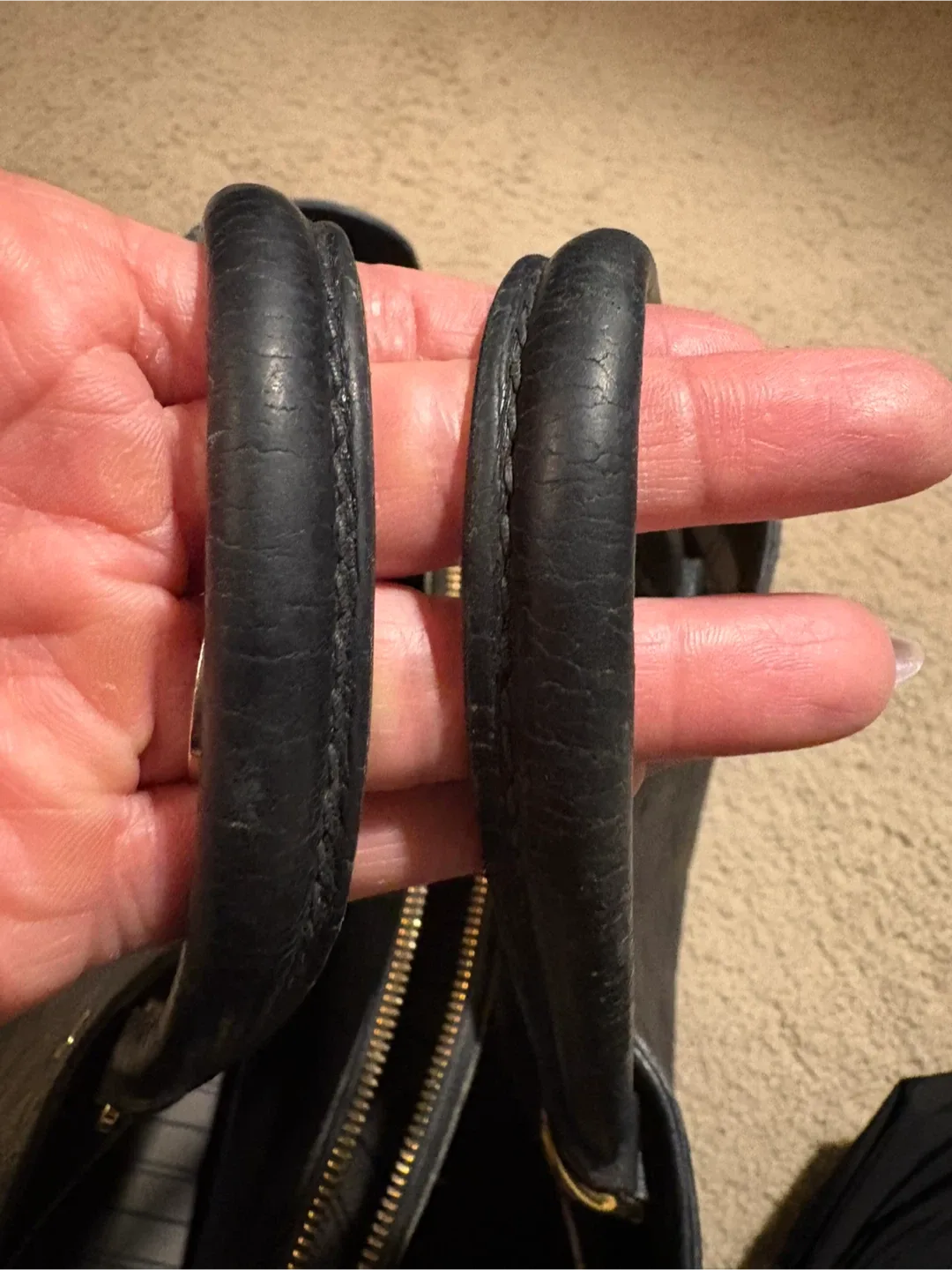 Louis Vuitton Black Monogram Empreinte leather Montaigne GM image indicator(3)