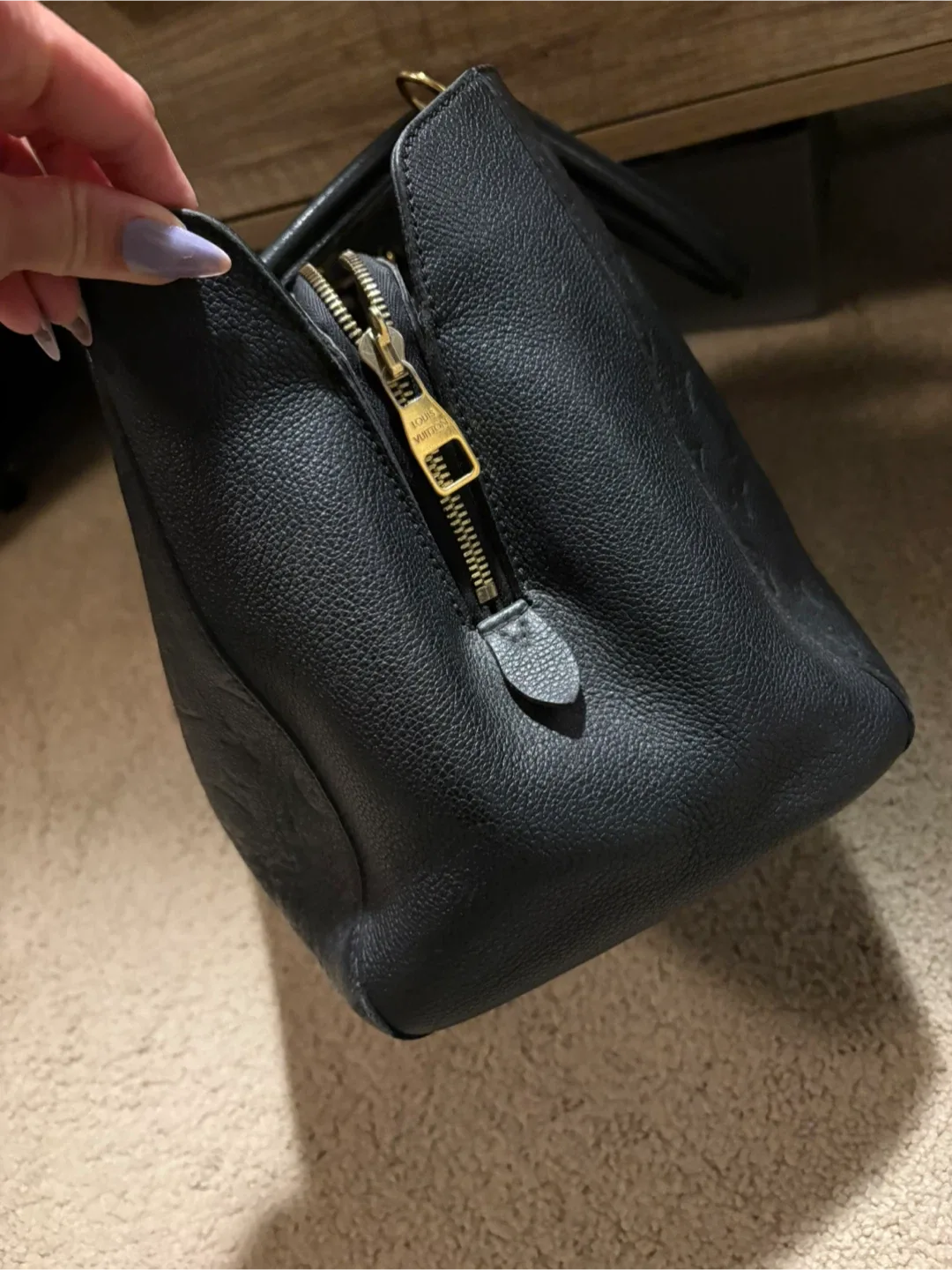 Louis Vuitton Black Monogram Empreinte leather Montaigne GM image indicator(2)