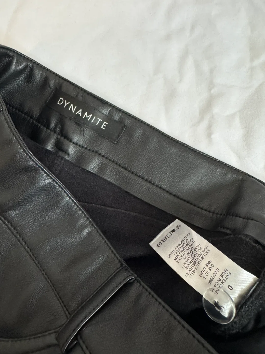 Dynamite Black Faux Leather Pants - Size 0 image indicator(3)