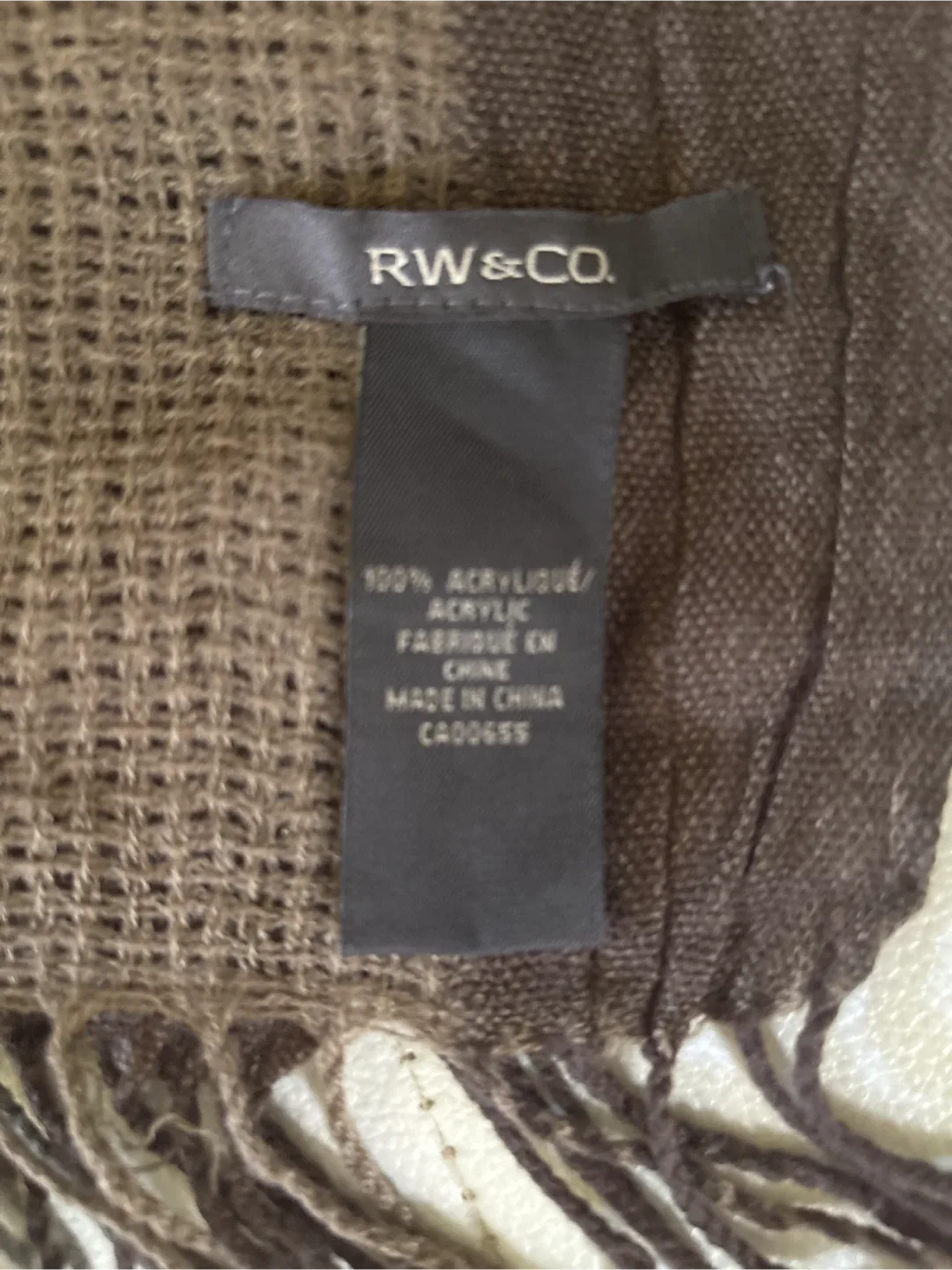 RW&CO. Brown Striped Scarf - Acrylic image indicator(2)