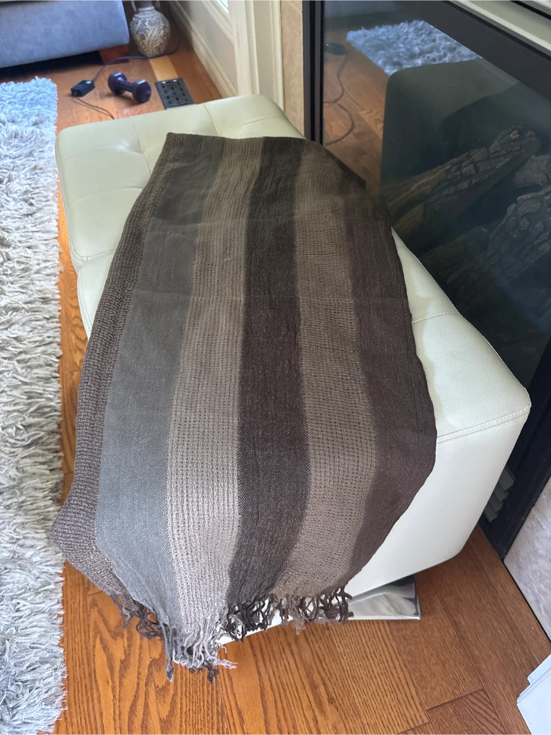 RW&CO. Brown Striped Scarf - Acrylic