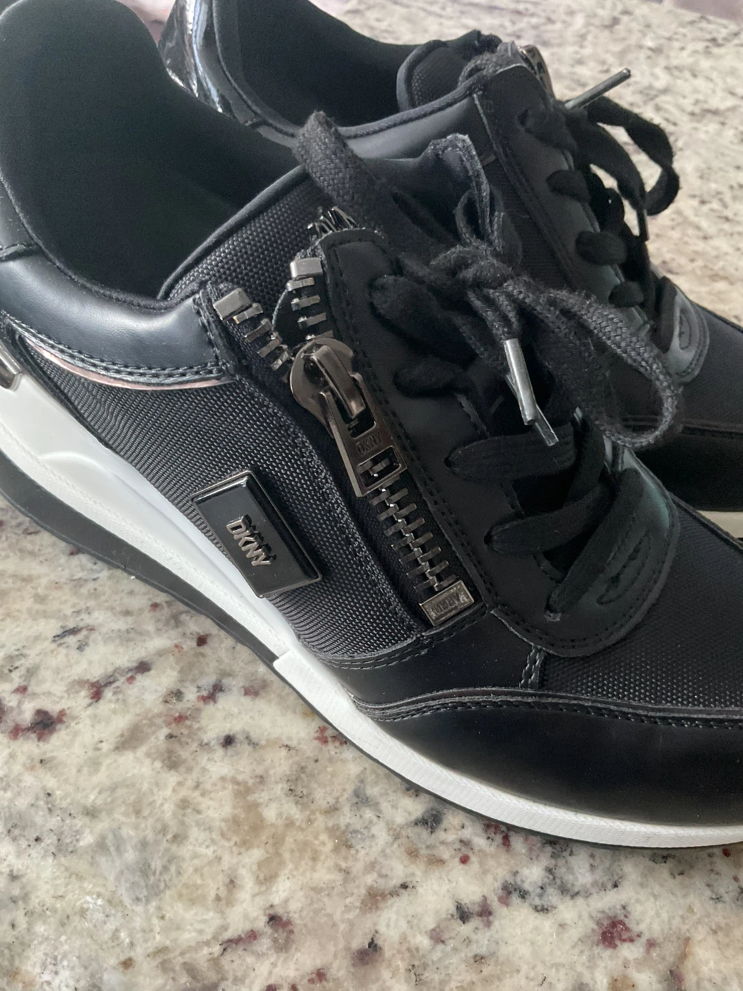 DKNY Black Zipper Detail Sneakers - photo 3