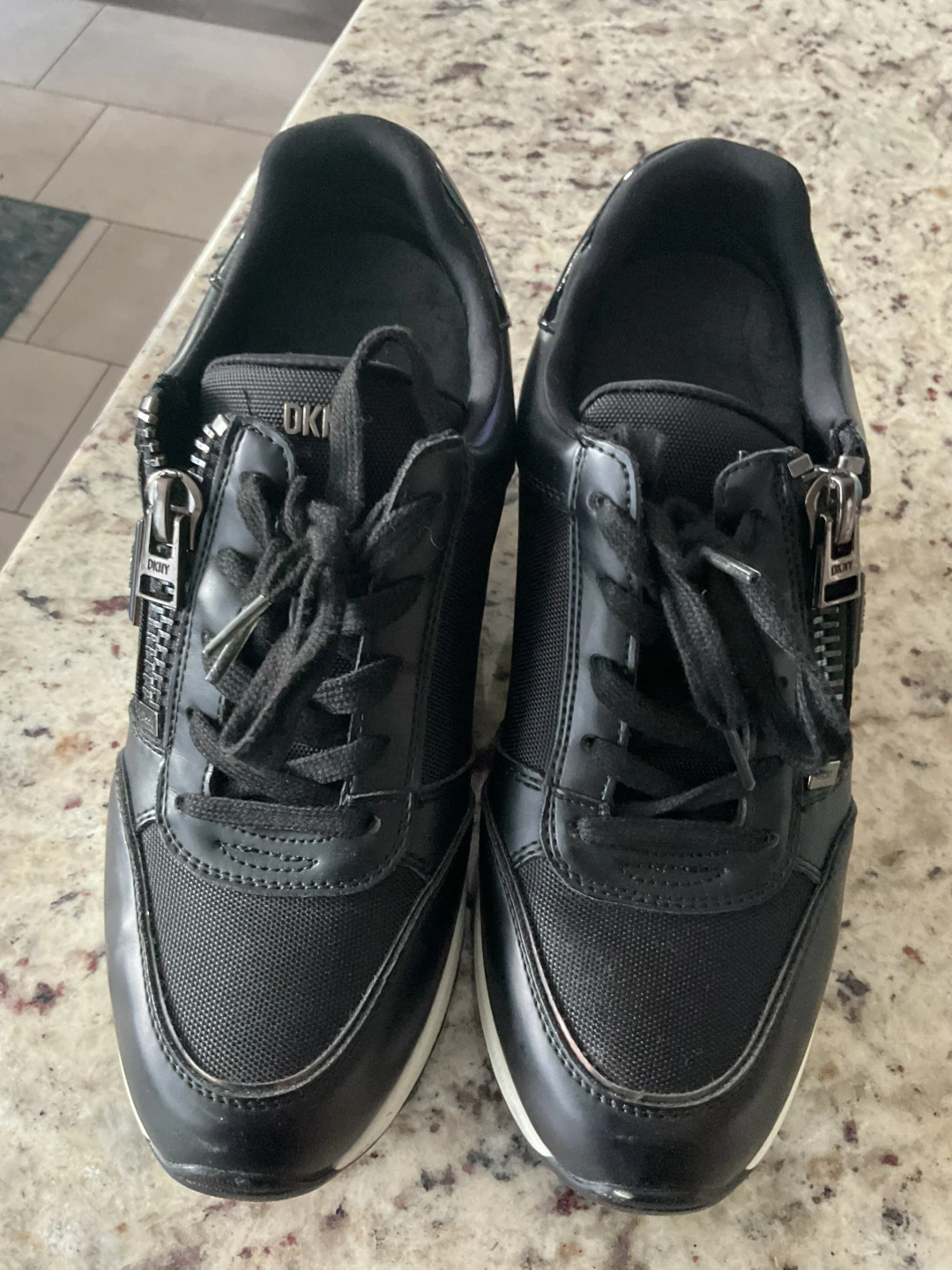 DKNY Black Zipper Detail Sneakers