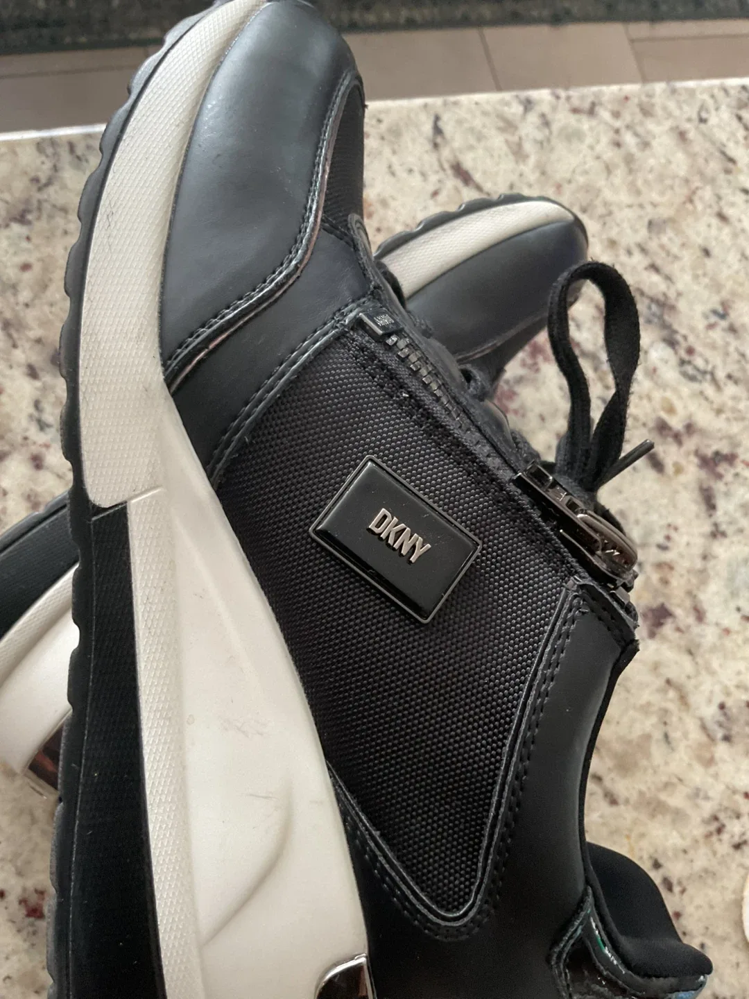 DKNY Black Zipper Detail Sneakers image indicator(5)