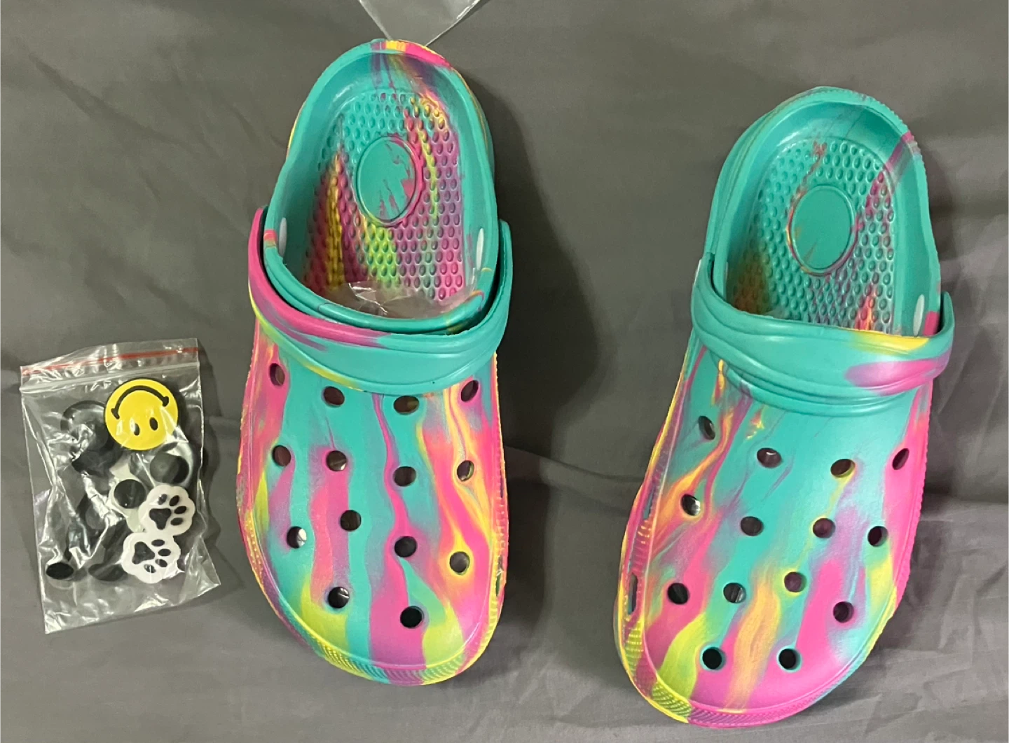 Tie-Die Clogs w/ Charms