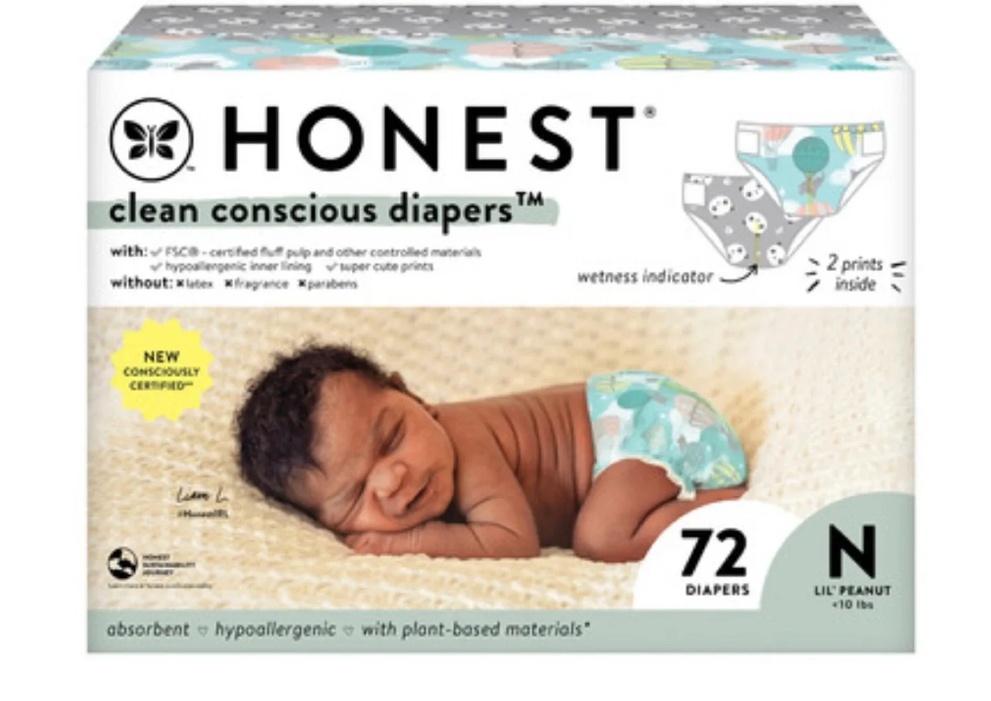 Honest Co. Lil' Peanut Diapers - Size N (New) thumbnail