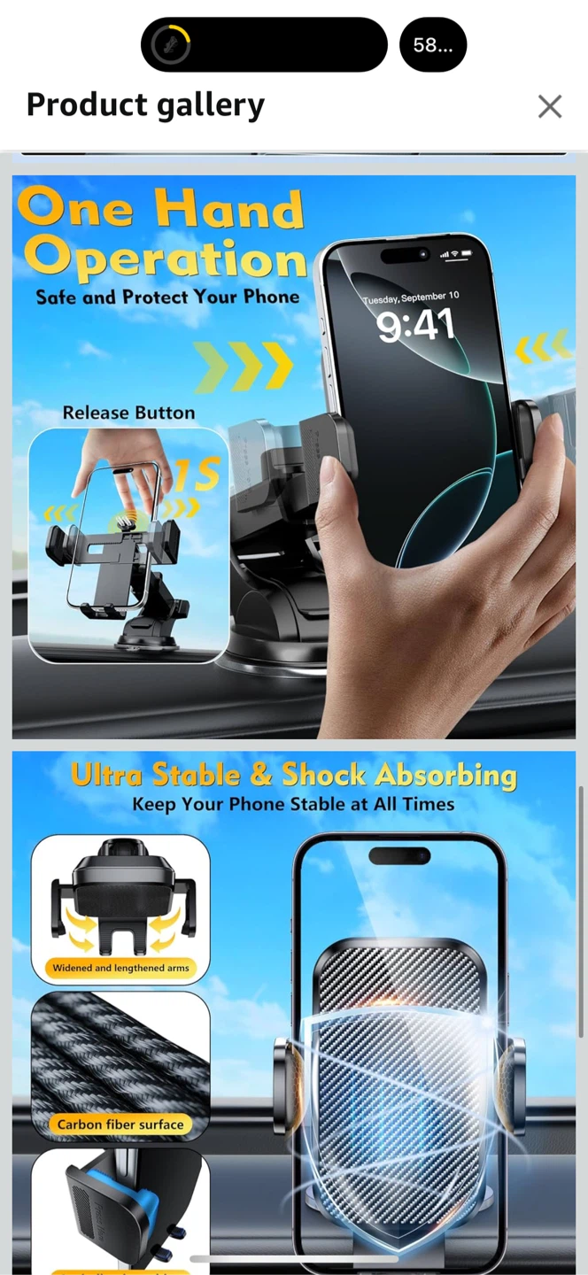 New Gipsot Car Phone Holder - Black - photo 5