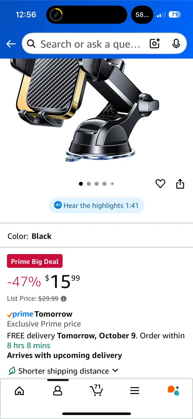 New Gipsot Car Phone Holder - Black - photo 2