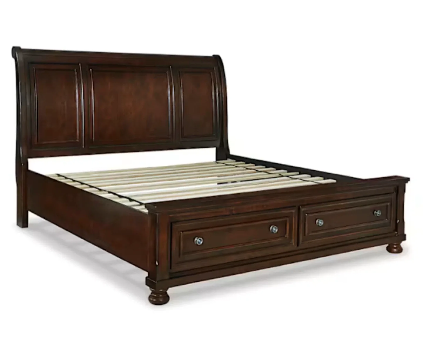 Dark Wood king Size Bed with Storage image indicator(4)