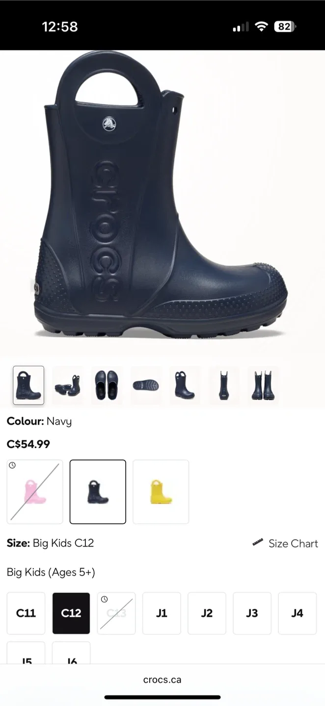 Crocs Handle It Rain Boots - Navy, Size C12 image indicator(3)