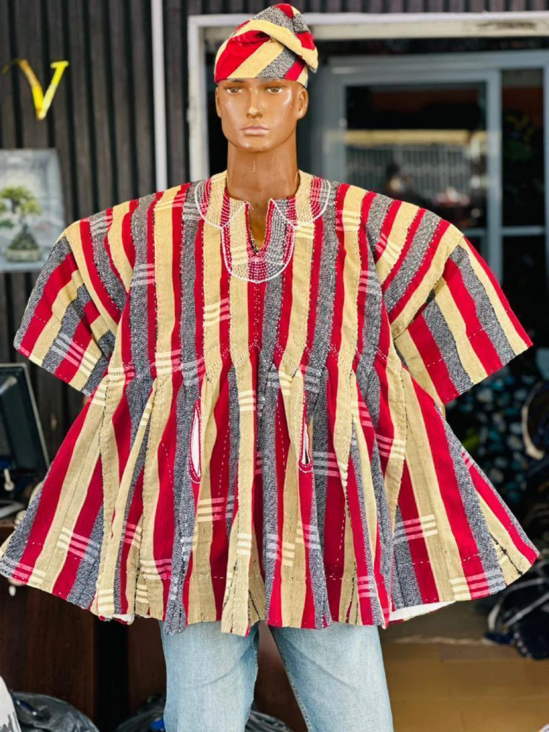 African Print Smock Fugu Top