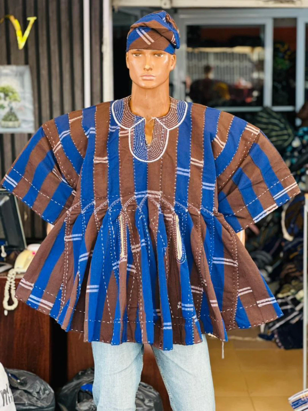 African Print Smock Fugu Top - photo 2