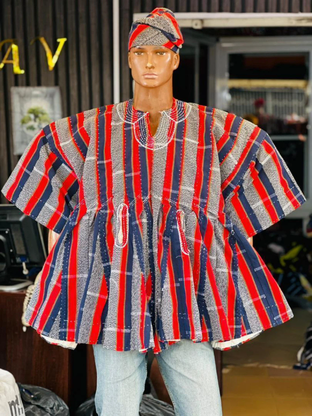 African Print Smock Fugu Top - photo 3