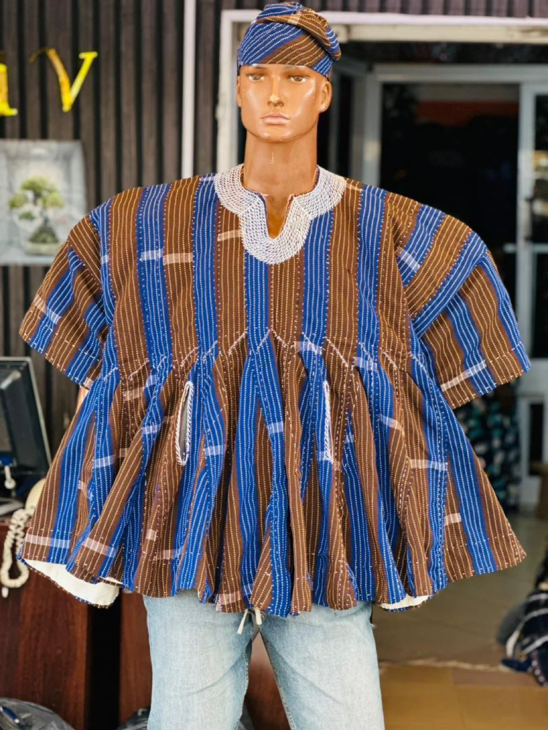 African Print Smock Fugu Top - photo 4