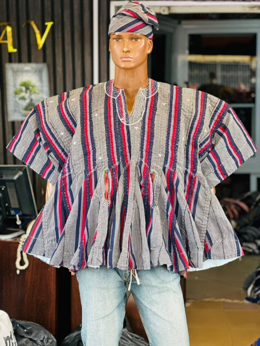 African Print Smock Fugu Top - photo 5
