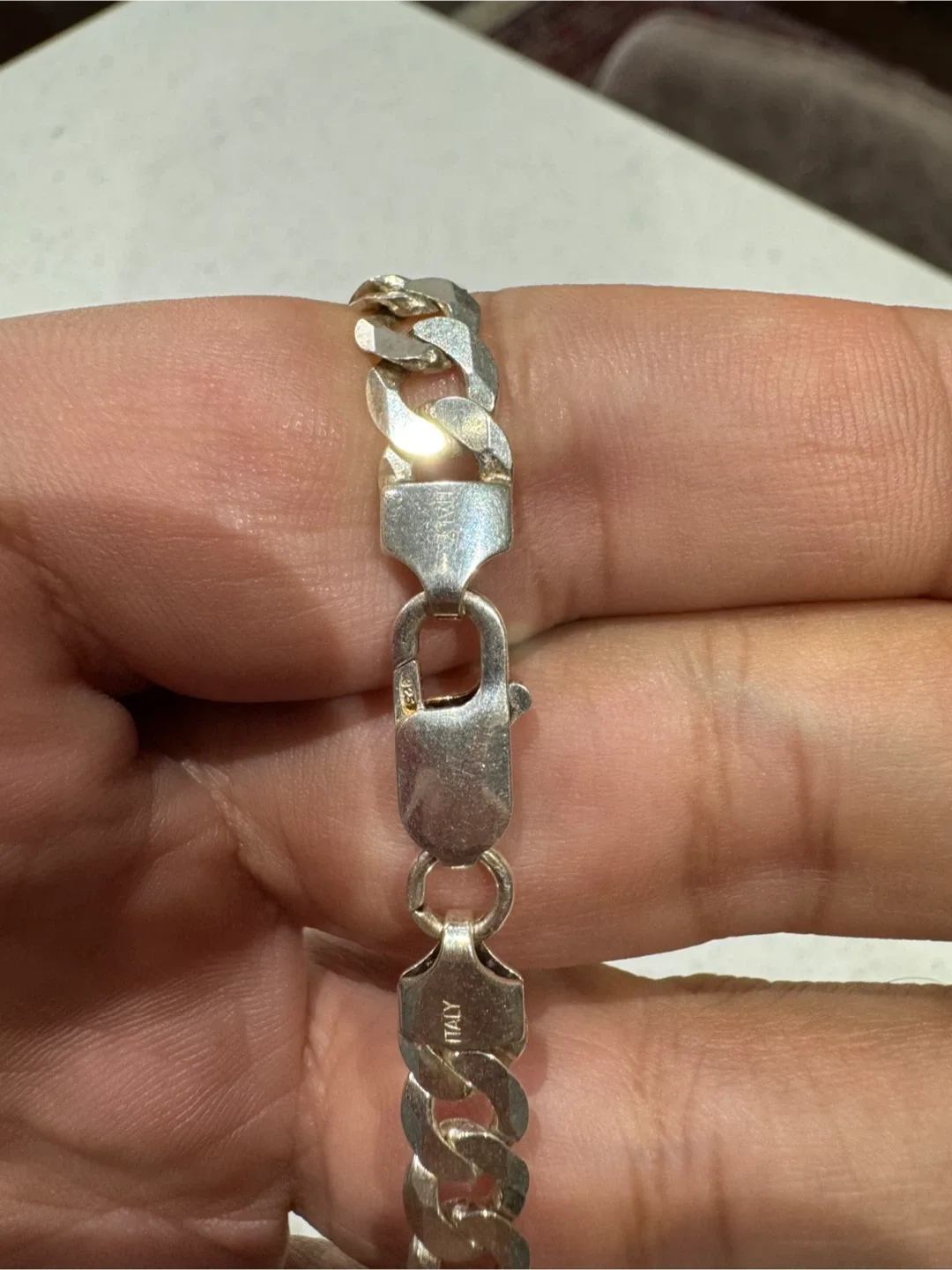 Sterling 925 Silver Curb Chain Bracelet 12g image indicator(3)