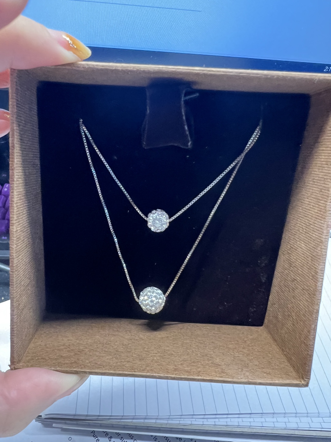 Silver Double Layered Necklace